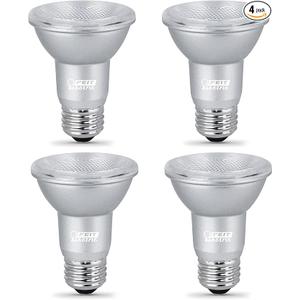 Feit Electric PAR20 LED Bulbs, 50W Equivalent, Dimmable Spotlight Bulbs, 3000k Bright White, E26 Base, 90 CRI, 450 Lumen, 22-Year Lifetime, PAR20 Flood Light Bulbs, Damp Rated, PAR20DM/930CA/4, 4 Pack