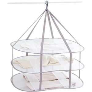 Looca 3-Tier Folded Mesh Clothes Hanging Dryer Sweater Drying Rack 30.3" L * 24.5" W*30.7" H