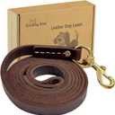 Guiding Star Leather Dog Leash 6ft, Dog Leashes for Large Dogs Heavy Duty, Soft Handmade Leather Training Leash for Small & Medium Dogs (6ftx1/2inch, Brown)