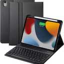 Keyboard Case for iPad A16 2025 11th Generation/ iPad 10th Gen 10.9'' 2022 Case with Keyboard, Smart Folio Cover with Pencil Holder, Slim Rechargeable Magnetic Bluetooth keyboard Detachable (Black)
