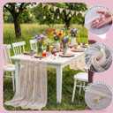 Lounsweer Wildflower Table Runner 10ft/ 29 Inch x 120 Inch Embroidery Wildflower Spring Summer Tulle Lace Runner DIY Table Decor for Wedding Baby Shower Party Holiday Dining (Pink)