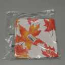 Fall Throw Pillow Covers 16x16 Inch Set of 2  Double-Sided Maple Leaf Design on White Linen Pillowcases, Indoor Outdoor Autumn Decorative Cushion Covers for Sofa Couch Bed (Red Autumn Leaves)