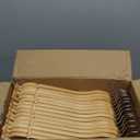 TOPIA HANGER Wooden Hangers 30 Pack, Natural Wood Clothes Hangers, Durable Coat Hanger with 360-Degree Rotatable Hook, Non-Slip Pants Bar and Shoulder Notches for Camisole Tops-CT34N30