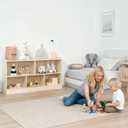 Leeshyah Wooden Toy Shelf for Kids, Montessori Book & Toy Organizer with Open Shelving, 5-Section Customizable Layout for Kids Room, Playroom & Classroom