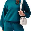 PINSPARK Two Piece Sets for Women 2024 Fall Outfits Sweatsuit Sweat Short Sets Casual Matching Set Travel Tracksuit, XL