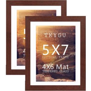 TKYGU 4x6 Picture Frame Set of 2, Made of Real Glass for  Wooden Frames Black, Wall and Tabletop Display Photo Frame for Home Décor Gallery Family Wedding Memorial Pic Frame Gift