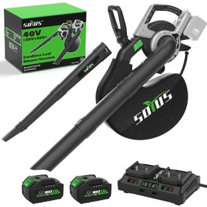 SOYUS 40V Cordless Leaf Blower & Vacuum 3-in-1, Leaf Vacuum for Yard, Lawn
