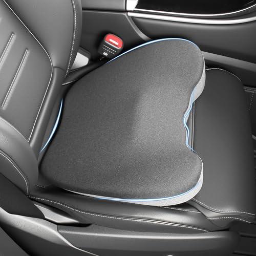 AntDiseno Car Seat Cushion, 2 in 1 Wedge Car Cushions or Lumbar Support for Driving, Extra Large Memory Foam Seat Cushion for Sciatica Pain Relief, Driver Seat Cushion for Car Truck, Black