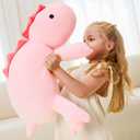 JOD Weighted Dinosaur Stuffed Animals, Dinosaur Weighted 5 lbs, 26" Large Weighted Plush Animal, Cute Plush Toy Pillow, Soft Dino Plushie Gifts for Adults, Boys & Girls (66 CM Pink)