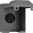 50 Amp RV Power Outlet Box,125/250 Volt NEMA 14-50 Outlet Box,UL Listed,Enclosed Lockable Weatherproof Rv Electrical Outlet Box,for RV Camper Trailer Motorhome
