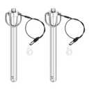 uxcell 2 Pcs Quick Release Pin, 1/2" x 4" (Dia. x L) Push-Button Ball Locking Pin, 304 Stainless Steel, Silver