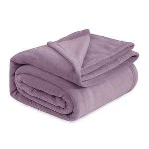 Bedsure Fleece Bed Blankets Queen Size Fog Purple - Soft Lightweight Plush Fuzzy Cozy Luxury Blanket Microfiber, 90x90 inches