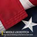 American Flag 4x6 FT Outdoor, Heavy Duty High Wind US Flag, Embroidered Stars, Sewn Stripes, Brass Grommets, Indestructible Tough Double Sided United States Flag Suitable for Outside Use