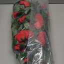 16 FT Fake Rose Vine Garland Artificial Flowers Plants Hanging Rose Ivy Home Hotel Office Wedding Party Garden Dcor (Red/2PCS)