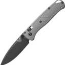 Benchmade - Bugout Outdoor EDC Folding Knife, Slim, Lightweight, Plain Edge, Drop-Point Blade, CPM-S30V Stainless Steel (58-60HRC), Grivory Handle (535BK-08) (Storm Gray Grivory - Cerakote Finish)