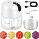 EASYSPEED Electric Garlic Chopper 1Cup, Mini USB Charging Wireless Food Processor with 304 Stainless Steel, 3 Sharp Blades, Portable Kitchen Meat Grinder for Onion, Garlic, Ginger, Chili