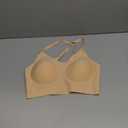 PRETTYWELL Bras for Women Comfort Seamless Bra, Cross Back Adjustable Bralette Bra, Wireless Everyday Bras for Women A-C Cup (Nude)