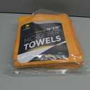 CARCAREZ Premium Microfiber Detailing Towels, 340 GSM Lint Free Car Buffing Waxing Polishing Drying Towel, 16x16 inch, Pack of 6 (Yellow)