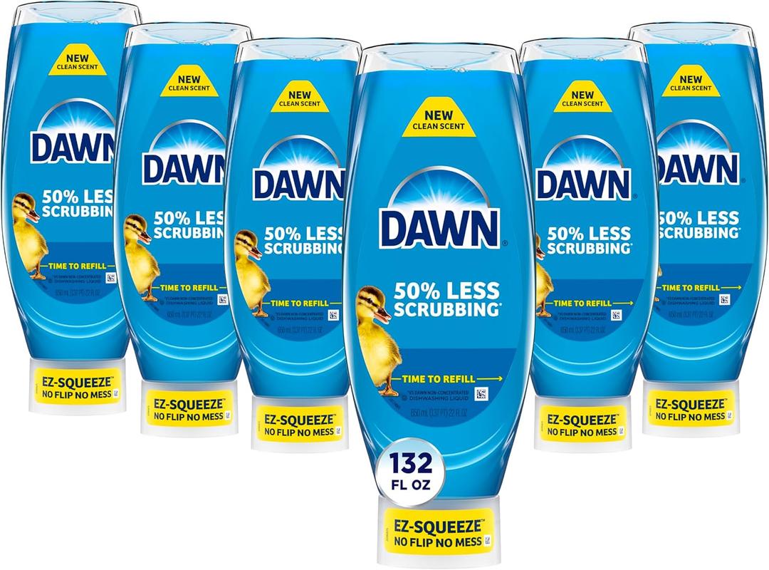 Dawn Ultra EZ-Squeeze Dish Soap Liquid, Dishwashing Liquid, Grease Removal, Upside Down Bottle, Original, 6x22 Fl Oz Bundle Dawn Ultra EZ-Squeeze Dish Soap Liquid, Dishwashing Liquid, Grease Removal, Upside Down Bottle, Original, 6x22 Fl Oz Bundle
