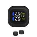 Motorcycle TPMS Tire Pressure Monitor System with 2 External Sensors, Auto Tyre Alarm System Universal TPMS LCD Display for Two-Wheeled Motorcycle Wireless TPMS