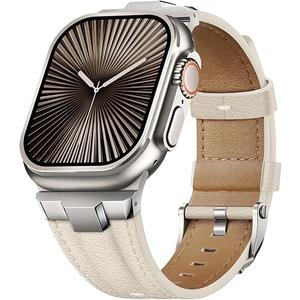 Suitisbest Leather Band Compatible for Apple Watch Ultra Band 49mm 46mm 45mm 44mm 42mm 41mm 40mm, Genuine Leather Replacement Strap for iWatch series 11 10 9 8 7 6 5 4 3 2 1, SE 3 2 1, Ultra 3 2 1