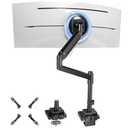 Single Monitor-Arm Heavy Duty for 24-57-inch - Ultrawide Aluminum Single Pole Monitor Mount,Fully Adjustable, Ideal for Gaming, Office & Home Use, Max Load 59.4lbs, VESA 75/100/200 mm, Black