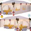 HOTEEL 10x30 Party Tent, Large 300 Sq Ft Outdoor Canopy with 8 Removable Sidewalls & 2 Zipper Doors Holds 40+ Guests, Carpas para Fiestas for Wedding, BBQ, Baby Shower & Backyard Event, White