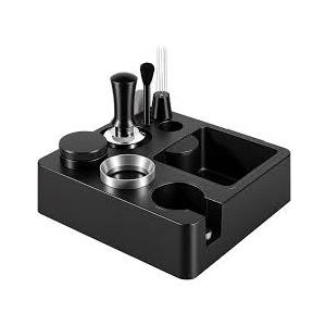 51mm Espresso Accessories Kit, Espresso Knock Box and Tamping Station, Coffee Tamper, Distributor, WDT Distribution Tool, Dosing Funnel and Puck Screen Set Fits Delonghi 51 mm Portafilter