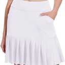 M MOTEEPI 19" Golf Skirts for Women Knee Length Ruffle Hem Skirt Tennis Skirt Athletic Skort for Workout Running, 3XL