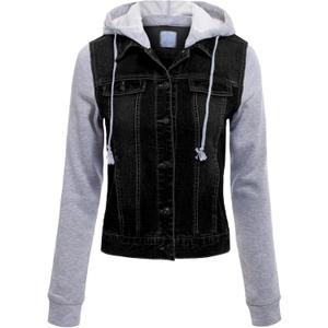 Design by Olivia Women's Classic Casual Hooded Denim Jacket (XX-Large)
