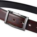 Bremorou Reversible Belt Men 1 Piece  1.25" Leather Dress Belt  Trim to Fit for Elegant Style