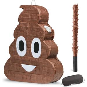Poop Pinata Funny Kids Birthday Fiesta Decorations Party Favors for Birthday Anniversary Celebration Cinco de Mayo Fiesta Supplies