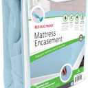 Guardmax Jersey Knitted Queen Zippered Mattress Encasement - Waterproof & Bed Bug Proof Mattress Protector - Comfortable, Soft, and Noiseless Zippered Bedding - Dust Mite Proof (60 x 80 x 12) (3 - Light Blue)