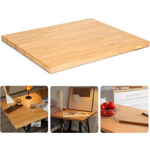 30"x25" Butcher Block Counter Top, DIY Beech Countertop, 1.5'' Thick Waterproof Table Top, Used as Cutting Board, Office Desk Tops, Living and Dining Room Tables, Laundry Counters, Kitchen Island