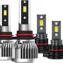 Compatible with GMC Sierra 1500 2014 2015,GMC Sierra 2500HD 3500HD 2015,9012 High/Low Beam h16 Fog Light Bulbs, High Power 6500K White Car Light, Plug & Play, Pack of 4