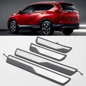 OLIKE Fashion Style Led Door Sill Scuff Plate Guard Sills Protector Trim Compatible with CR-V CRV 2017-2021