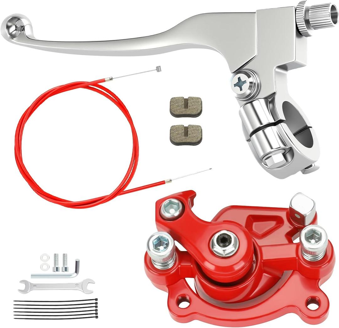 80cc Mini Bike Rear Brake Caliper Kit Brake Lever Compatible with Monster Mega Moto MMB80 GMB100 Colemen CT100U CC100X Baja DB30 Monster Motovox MBX10 MBX11 Predator 79cc 97cc 100cc Engine Part