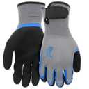 MUD Simply Men's Garden Gloves, Hook & Loop Dual Dip Latex, Grip, Water Resistant, Gray, Medium/Large (MD32021G-ML)