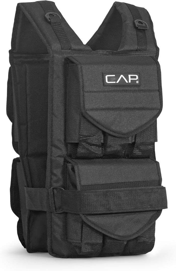 CAP Barbell Adjustable Weighted Vest, 50 lb, Black