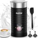 4 In 1 Electric Milk Frother Steamer - Hot and Cold Coffee Foam Froth Maker 350ml/12oz, Automatic Milk Warmer Foamer for Latte, Cappuccinos, Macchiato, Chocolate (300ML)