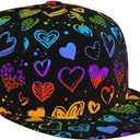 LGBT Hats LGBT Pride Rainbow Baseball Snapback Hat Brim LGBT Baseball Cap for Women Men Adjustable Hats (One Size)