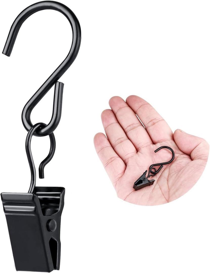 Christmas Light Clips Hanging Hooks - 50 Pack Outdoor String Light Clips - Heavy Duty Metal Camper Awning String Party Light Hook - Holiday Light Clips Hangers Canopy Tent RV Xmas Decor Clamps (2.36 Inch)