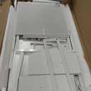 MUTUN 53" Computer Desk with 4 Drawers & Power Outlets, Reversible Home Office Desk with Monitor Stand & Printer Stand, Gaming Desk with Led Lights, Study Writing Work Desk Table for Bedroom (White)