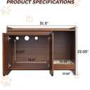 Cat Litter Box Enclosure with Scratch Pad, Hidden Litter Box with Soft-Close Hinges, Modern Fluted Cat Litter Box Furniture, Dog Proof Litter Box Cabinet, Side Table, Walnut, 41.3"L x 27.6"W x 37.8"H