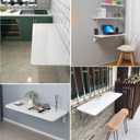 Wall Mounted Folding Table,White Floating Desk for Small Spaces,Stainless Steel Bracket Laundry Folding Table,Wall Folding Desk,Home Bars and Dining Establishments(100x50cm/39.4"19.7")