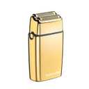 METALFX Double Foil Shaver, Handheld Electric Razor for Travel, Portable Cordless Close Face Shaver for Head, Beard, & Neck (Gold)