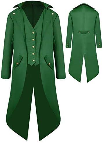 Boys Medieval Tailcoat Jacket Halloween Costumes, Gothic Steampunk Vintage Victorian Frock Uniform Coat, Mwdium