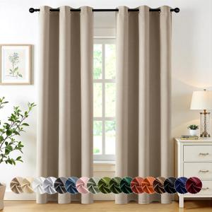 MIULEE Taupe Blackout Curtains for Bedroom Living Room 84 Inches Long 2 Panels, Thermal Insulated Room Darkening Drapes Grommet Noise Reducing Light Blocking Window Treatments 40x84 inch