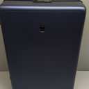 LEVEL8 Elegance Checked Luggage, 24 Inch Hardside Suitcase, Lightweight Matte Hardshell with Tsa Lock, Large Suitcases with Spinner Wheels, Navy Blue