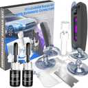 Windshield Repair Kit, 2 PCS Windshield Crack Repair Kit with Suction Cup Curing Light, Automotive Nano Fluid Vehicle Windscreen Tool, Glass Repair Kit for Chips and Cracks (Azure)